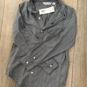 Janie and Jack Black and White Checkered Shirt